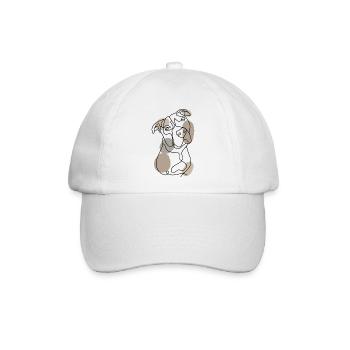 EINE LINIE MINIMALISTISCHER PITBULL - Baseballkappe - Weiß/Weiß - Vorne