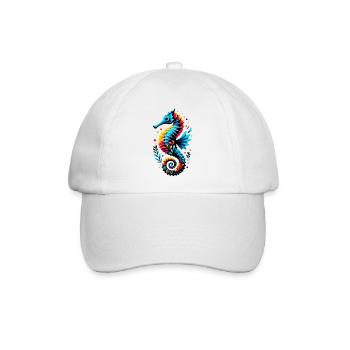 Seepferdchen - Baseballkappe - Weiß/Weiß - Vorne