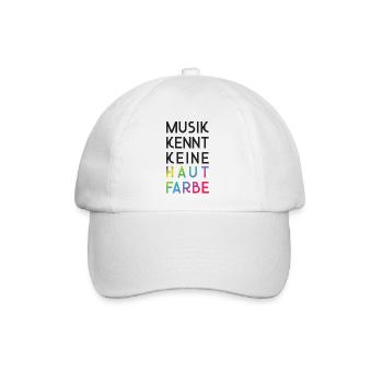 Musik kennt keine Hautfarbe - Baseballkappe - Weiß/Weiß - Vorne