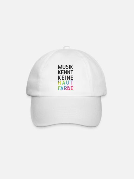 Musik kennt keine Hautfarbe - Baseballkappe - Weiß/Weiß
