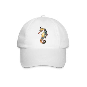 Seepferdchen - Baseballkappe - Weiß/Weiß - Vorne