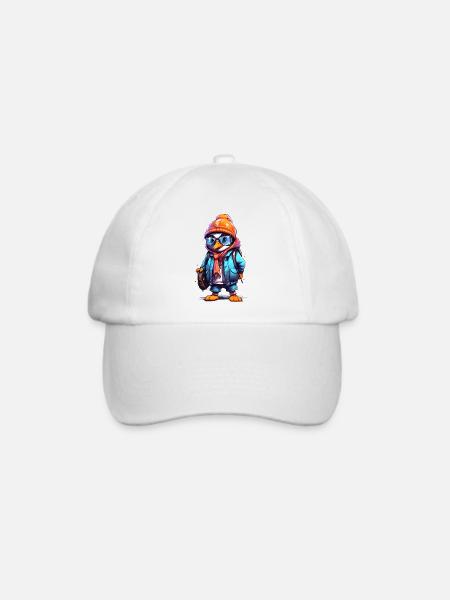 Cute Penguin Cartoon - Baseballkappe - Weiß/Weiß