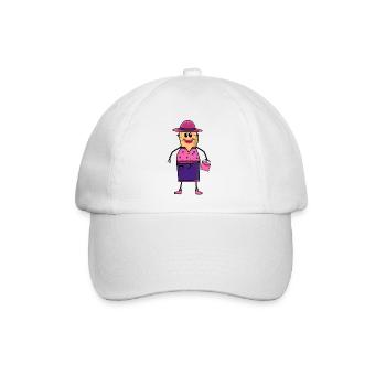 Erdnuss Frau Fräullein weiblich Traumfrau Nuss - Baseballkappe - Weiß/Weiß - Vorne
