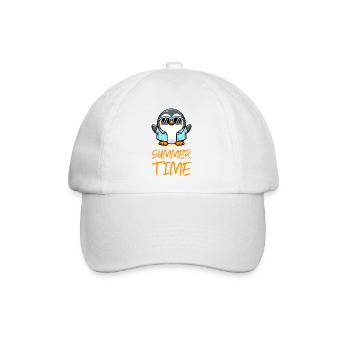 Pinguin Sommerzeit - Baseballkappe - Weiß/Weiß - Vorne