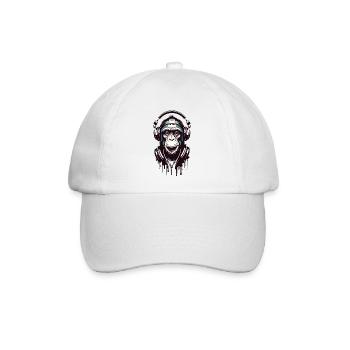 Funky Affe - Baseballkappe - Weiß/Weiß - Vorne
