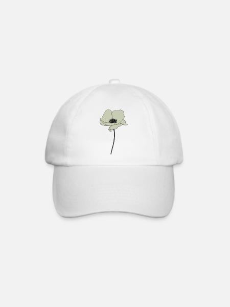 mohnblume beige - Baseballkappe - Weiß/Weiß