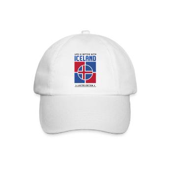 Island - Baseballkappe - Weiß/Weiß - Vorne
