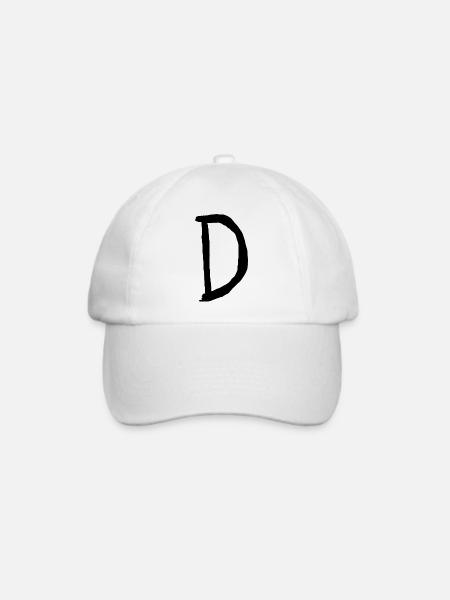 Buchstaben D - Baseballkappe - Weiß/Weiß