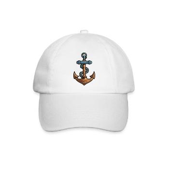 Anker Symbol Hafen - Baseballkappe - Weiß/Weiß - Vorne