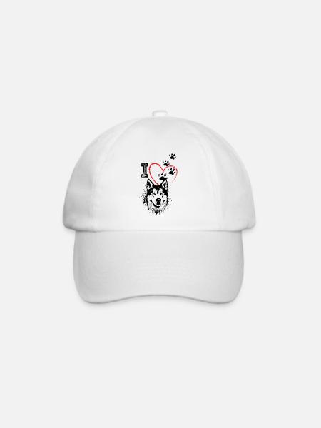ICH LIEBE HUNDE - Baseballkappe - Weiß/Weiß