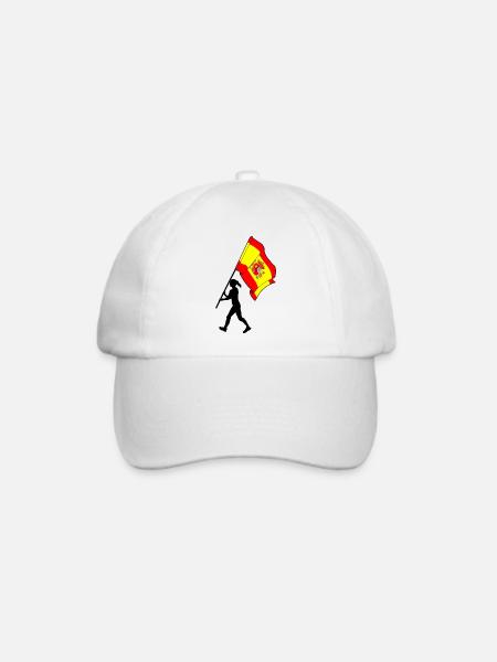 Flagge Spanien Frau Zu Fuß - Baseballkappe - Weiß/Weiß