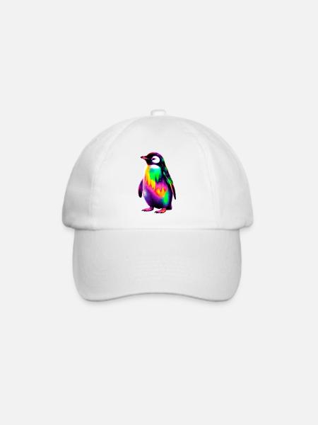 Pinguin - Baseballkappe - Weiß/Weiß