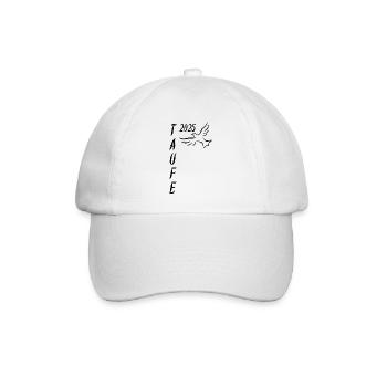 Taufe 2025 Taube auffliegend Taufgeschenk - Baseballkappe - Weiß/Weiß - Vorne