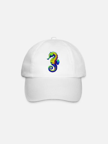Seepferdchen - Baseballkappe - Weiß/Weiß