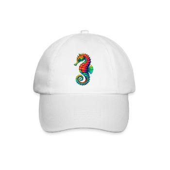 Seepferdchen - Baseballkappe - Weiß/Weiß - Vorne