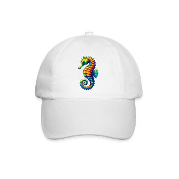 Seepferdchen - Baseballkappe - Weiß/Weiß - Vorne