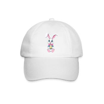 Osterhase mit Ostereiern - Baseballkappe - Weiß/Weiß - Vorne