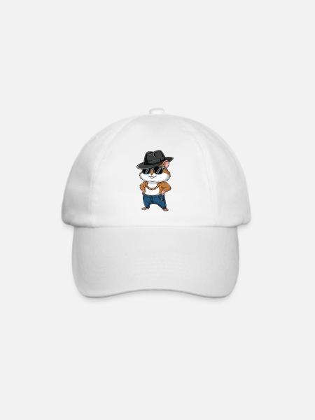 Coole Hamster Hamster Fan Sonnenbrille - Baseballkappe - Weiß/Weiß