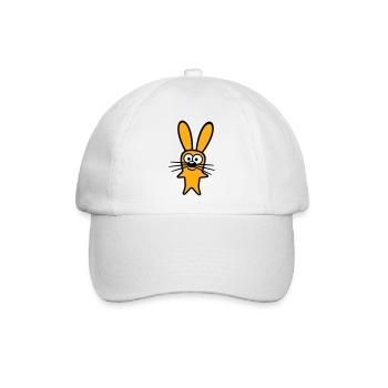 Hase Kaninchen Häschen Cartoon Kleintier niedlich - Baseballkappe - Weiß/Weiß - Vorne