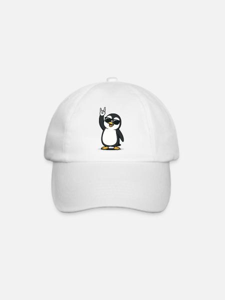 Rockin’ Pinguin Style - Baseballkappe - Weiß/Weiß