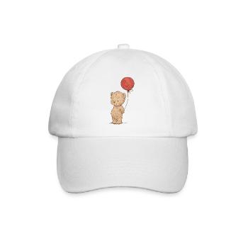 Süßer Bärenliebhaber mit Luftballon - Baseballkappe - Weiß/Weiß - Vorne