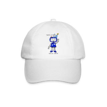 Verspielter Roboter mit Partyhut - Baseballkappe - Weiß/Weiß - Vorne