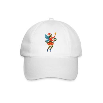 Festliche Fee Weihnachten Illustration - Baseballkappe - Weiß/Weiß - Vorne