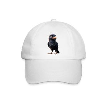 Rabe Krähe Vogel Rabenkrähe Dohle Schwarze Raben - Baseballkappe - Weiß/Weiß - Vorne