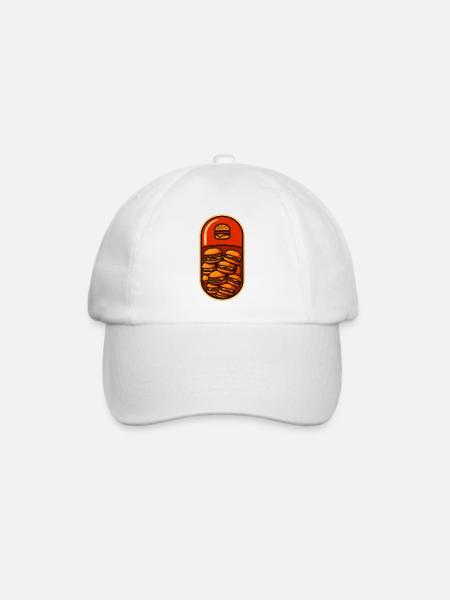 Lustiges Hamburger Stack Lover Design - Baseballkappe - Weiß/Weiß