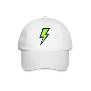 Blauer Neonstrahl - Baseballkappe - Weiß/Weiß - Vorne