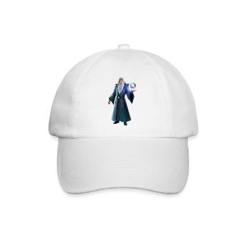 Wise Wizard - Cooles Low-Poly-Logo - Baseballkappe - Weiß/Weiß - Vorne
