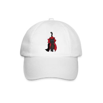 Schwarze Katze Vampir - Baseballkappe - Weiß/Weiß - Vorne