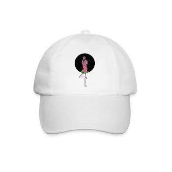 Ballerina Flamingo mit Tutu - Baseballkappe - Weiß/Weiß - Vorne