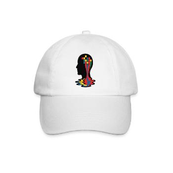 Vivid Mind Mosaik Silhouette - Baseballkappe - Weiß/Weiß - Vorne