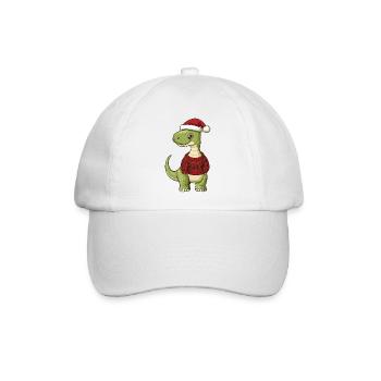 Dinosaurier brontosaurus Weihnachten - Baseballkappe - Weiß/Weiß - Vorne