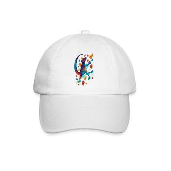 Bouldern Gecko Klettertier Klettern Echse Geschenk - Baseballkappe - Weiß/Weiß - Vorne