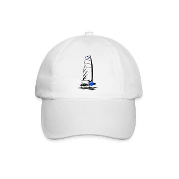 Foiling Moth Segelboot Foilsegeln Segeljolle Motte - Baseballkappe - Weiß/Weiß - Vorne
