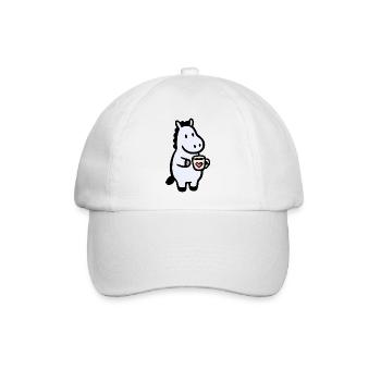 HerzHippo Kaffee Begleiter - Baseballkappe - Weiß/Weiß - Vorne