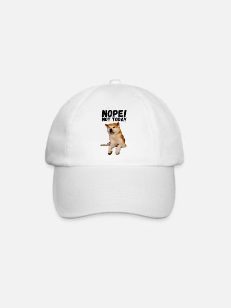 Akita Nope not today - Baseballkappe - Weiß/Weiß