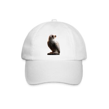 Schneeeule Weiße Eule Kauz Uhu Owl Schnee Eulen - Baseballkappe - Weiß/Weiß - Vorne