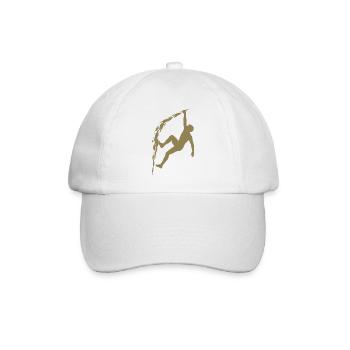 Klettern Silhouette Freiklettern Extrem Sport Berg - Baseballkappe - Weiß/Weiß - Vorne