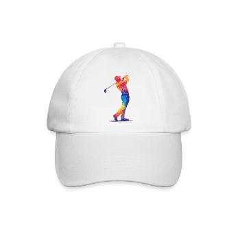 Bunter Golfer-Schwung - Baseballkappe - Weiß/Weiß - Vorne