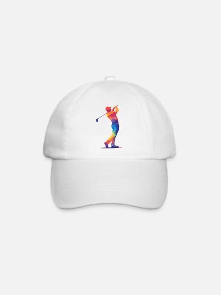 Bunter Golfer-Schwung - Baseballkappe - Weiß/Weiß