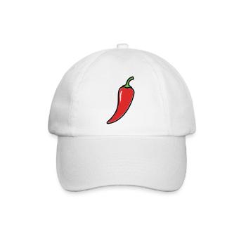 Chili Schote Scharf Comic - Baseballkappe - Weiß/Weiß - Vorne