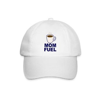 Mom Fuel – Coffee Powered Mom Design - Baseballkappe - Weiß/Weiß - Vorne