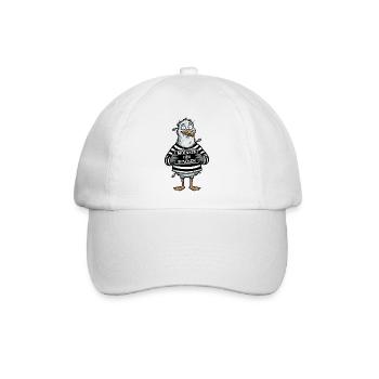 Freche Möwe Spruch Norddeutscher Humor - Baseballkappe - Weiß/Weiß - Vorne