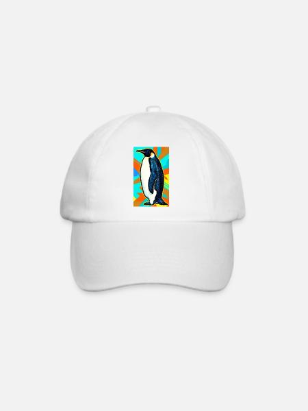 Pinguin - Baseballkappe - Weiß/Weiß