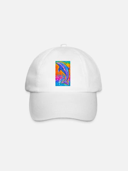 Delfin - Baseballkappe - Weiß/Weiß