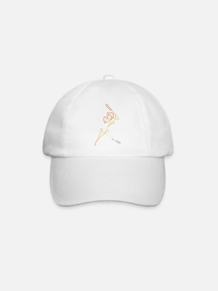 Cricketer Skizze - Baseballkappe - Weiß/Weiß