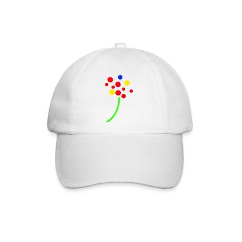 Konfetti Neon Blumenstrauß - Baseballkappe - Weiß/Weiß - Vorne